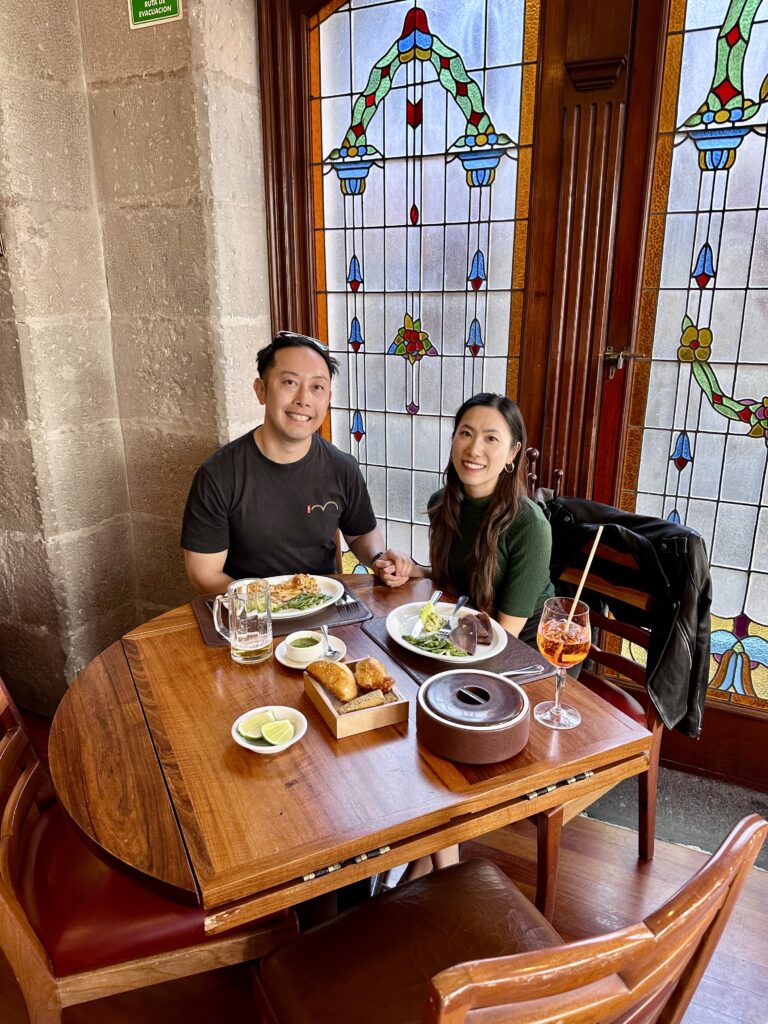 Enjoying a traditional Mexican meal at El Cardenal, a must-visit culinary gem in Mexico City.