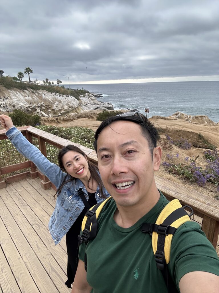 Stunning view of the La Jolla Coastal Walk with cliffs, ocean, and walking trail