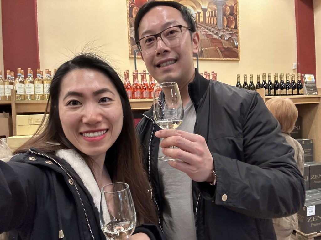 Guests sampling wines at Guerrieri Rizzardi Azienda Agricola Cantina near Lake Garda. Visiting Bardolino wine region of Italy is one of the top things in Lake Garda.