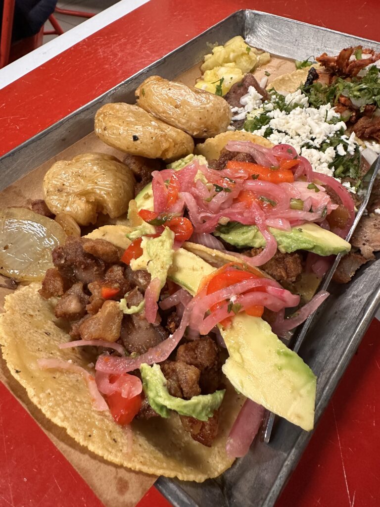 Delicious tacos at Taquería Orinoco in Mexico City, featuring mouth-watering fillings and traditional Mexican flavours