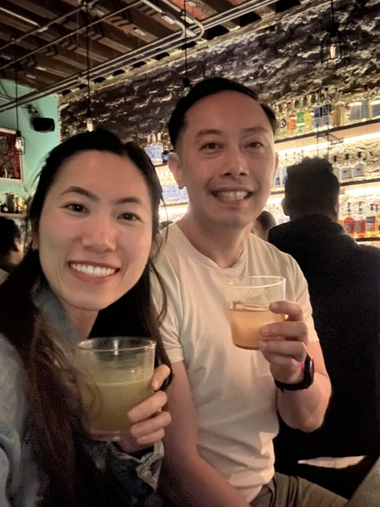 Sipping creative cocktails at Sabine Sabe Bar in Oaxaca, enjoying unique drinks in a trendy and vibrant setting