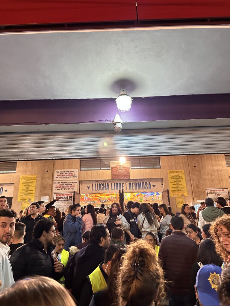 The crowd waiting to enter a Lucha Libre match in Arena Mexico City