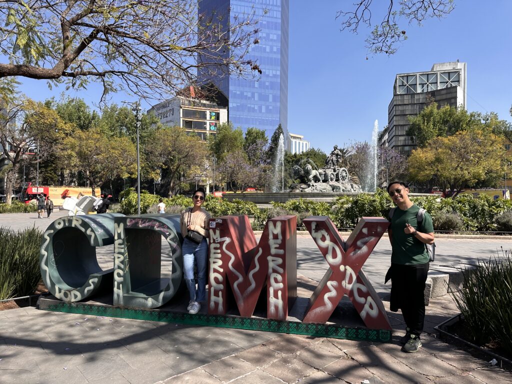 Strolling around the city soaking up the sun in our last few hours in CDMX, ending our 2 week Mexico itinerary sadly.