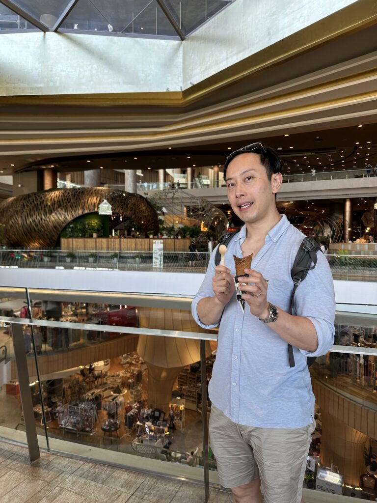 Savoring ice cream during a shopping spree at ICONSIAM, Bangkok’s riverside retail and dining destination