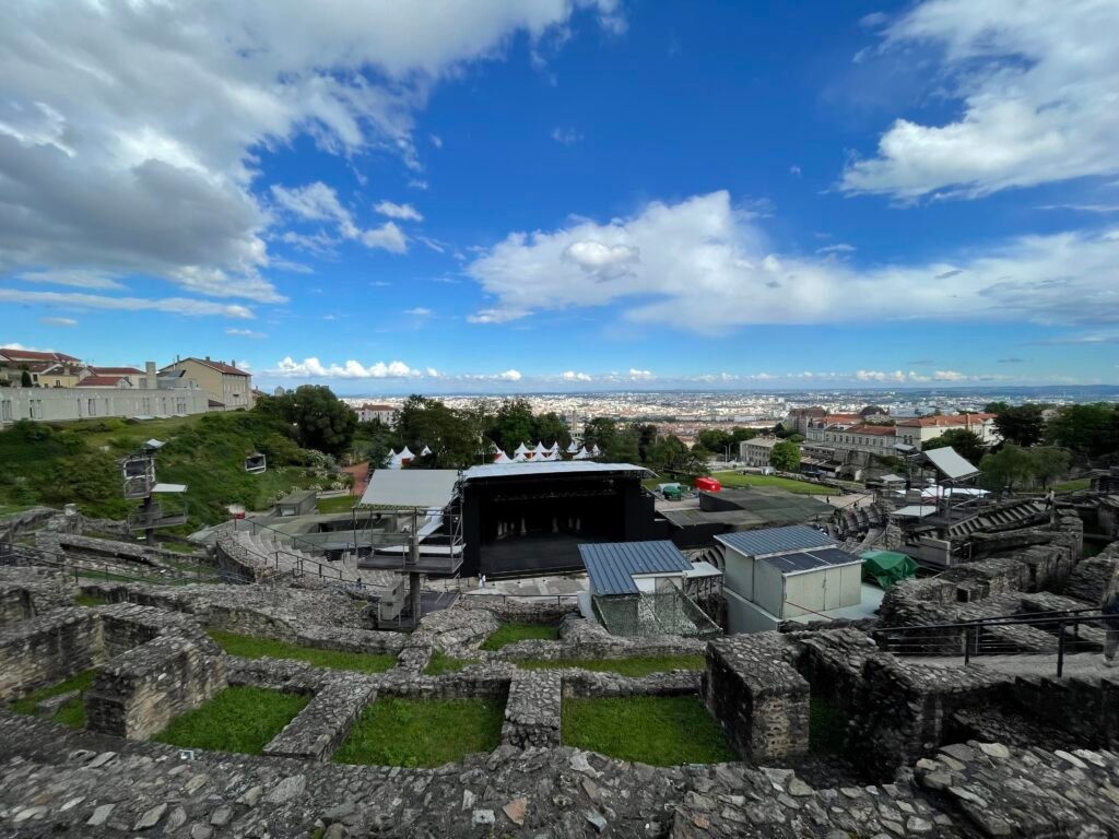A panoramic view of the Roman theatre ruins, showcasing Lyon’s rich history and stunning landscapes.