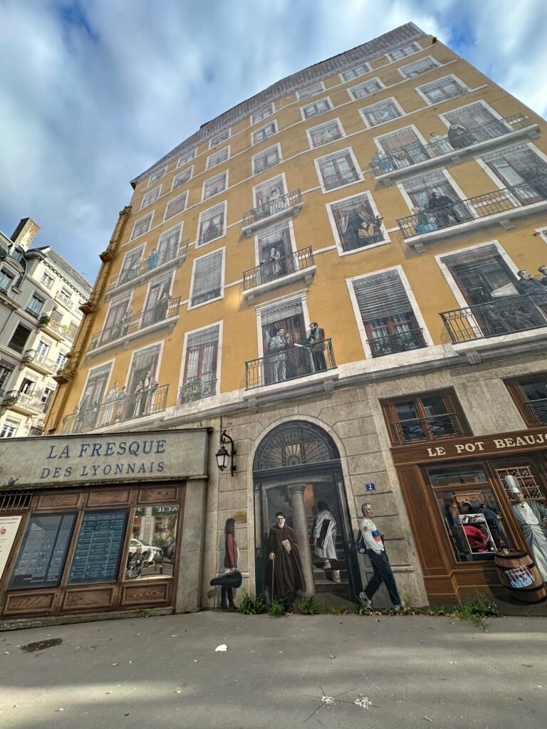 Famous mural in Lyon, France, one of the city's top attractions and best things to see in Lyon.