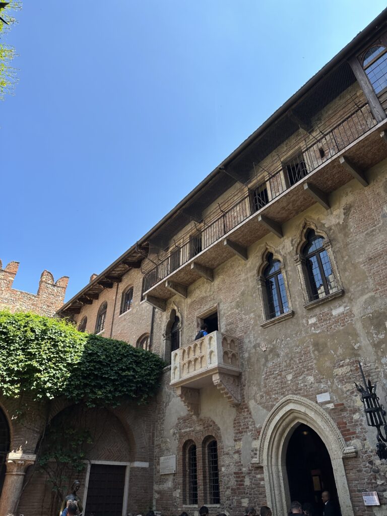 The iconic Juliet’s Balcony in Verona, said to have inspired Shakespeare’s Romeo and Juliet