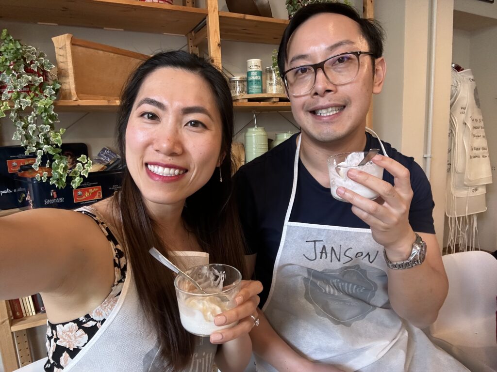 Culinary class in Verona showing how to craft traditional Italian gelato