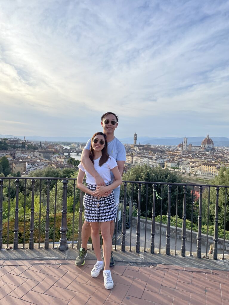 Florence cityscape at dusk seen from Piazzale Michelangelo, one of the best viewpoints in Tuscany
