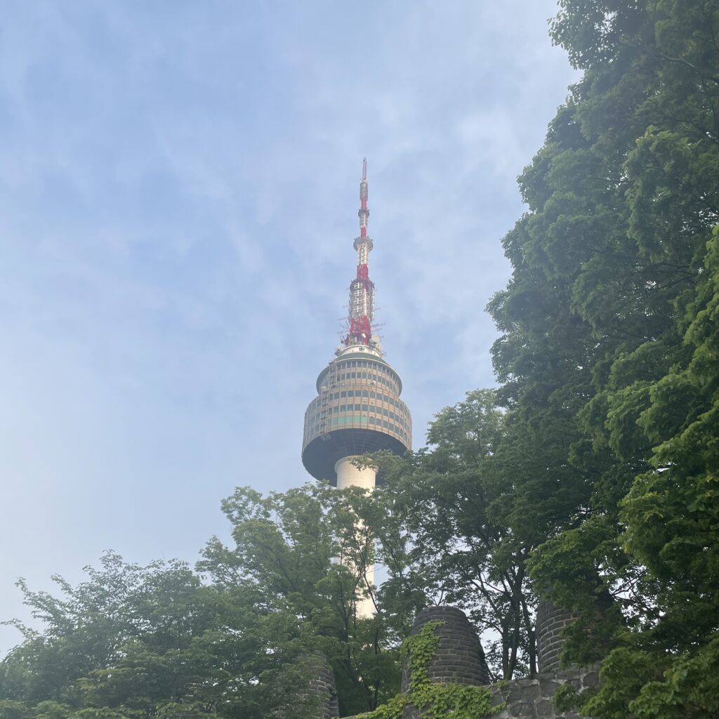 Namsan Tower, a landmark communication and observation tower in central Seoul