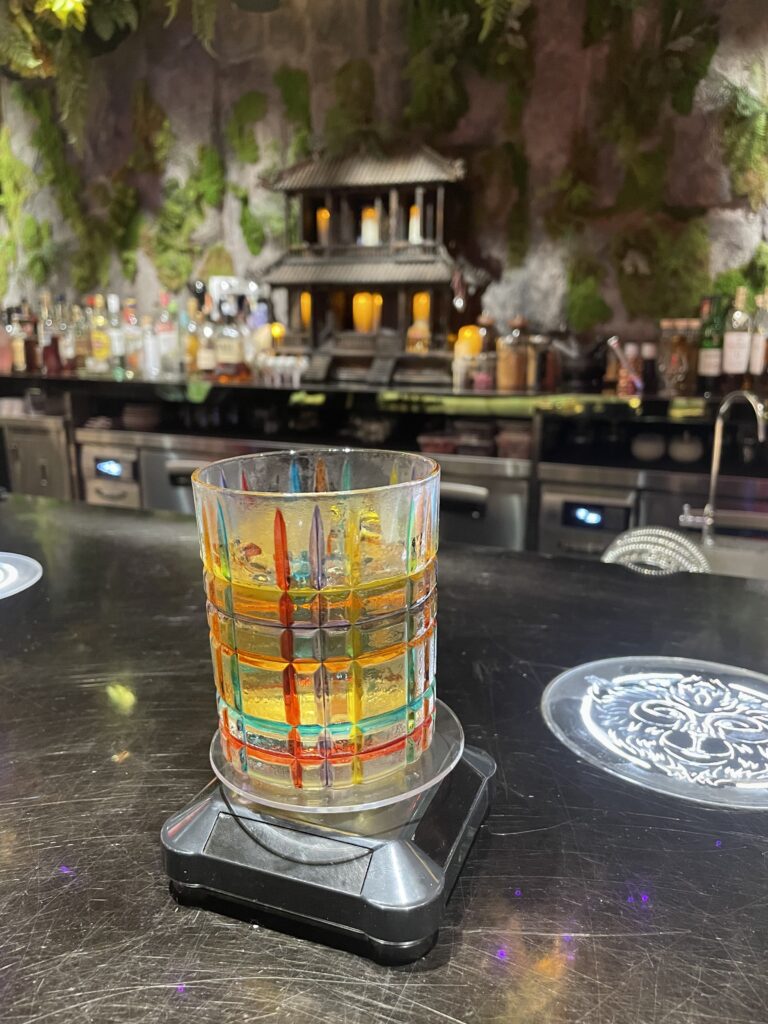 Zodiac sign-inspired cocktails displayed on the bar counter at Zoo Sindang in Seoul