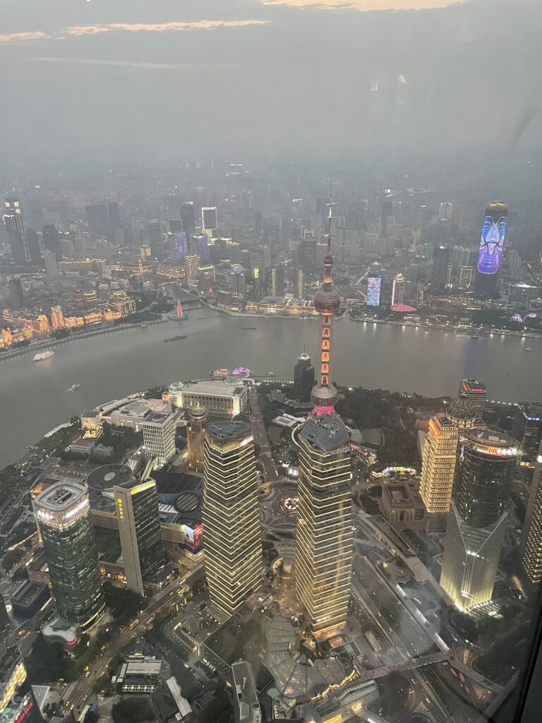 Panoramic view from Shanghai Tower of the bund