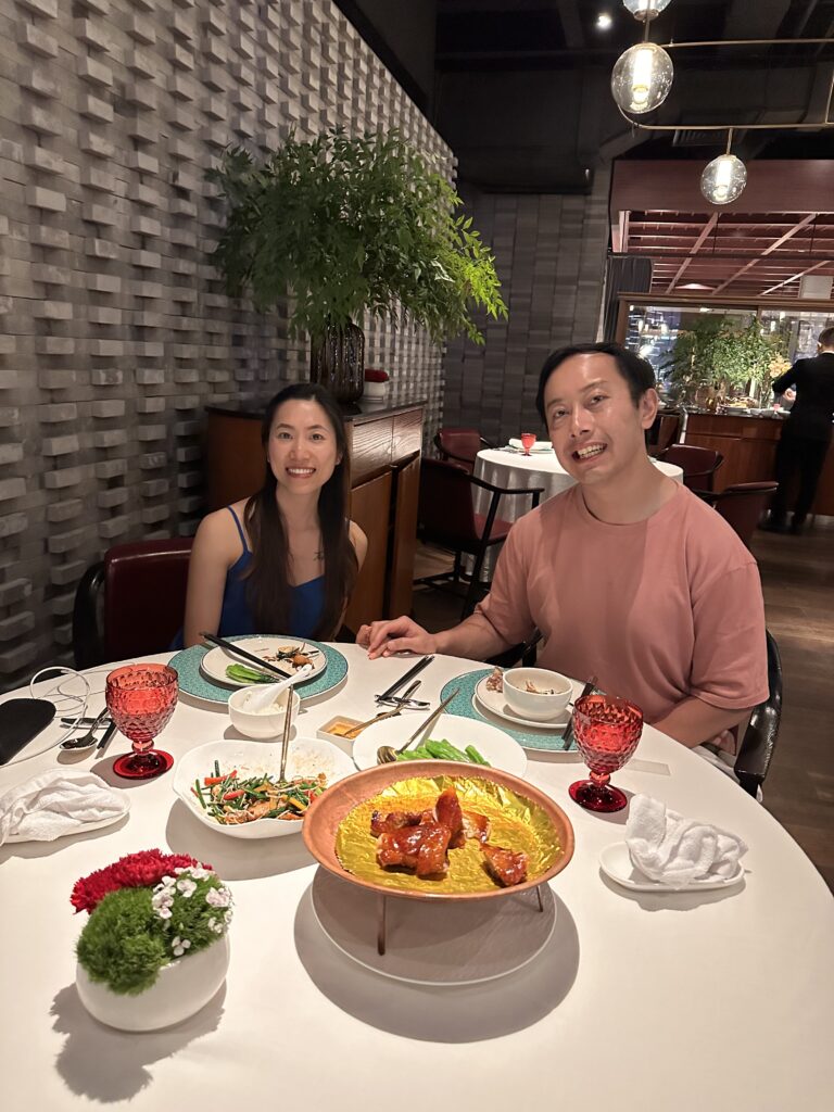 Plates of dim sum and signature roasted meats served at Canton Table's stylish dining room in Shanghai