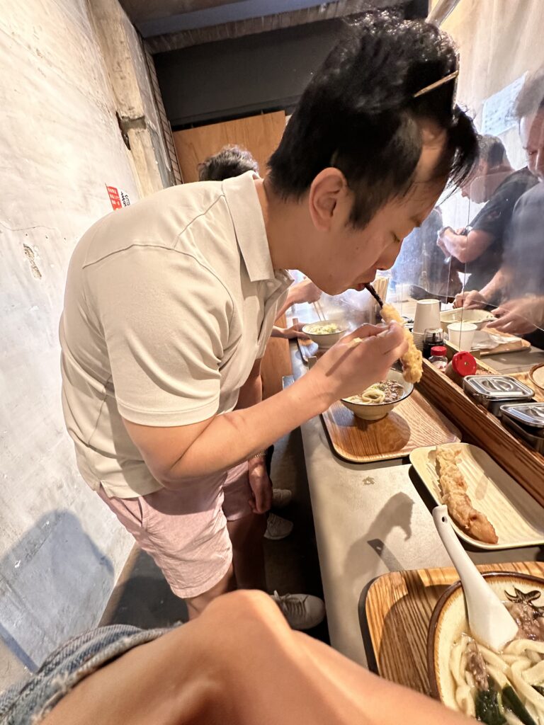 Early morning udon breakfast at Udon Kyutaro, one of Osaka’s best local dining experiences