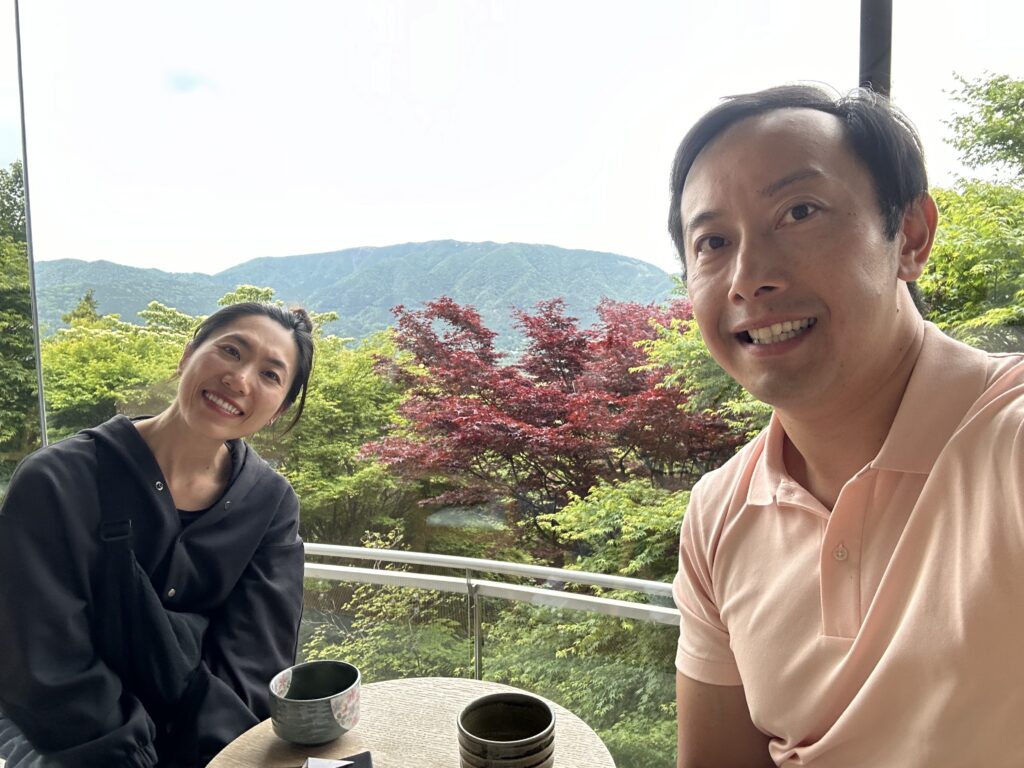 Peaceful arrival experience with matcha and traditional confections at Hakone Gora Byakudan