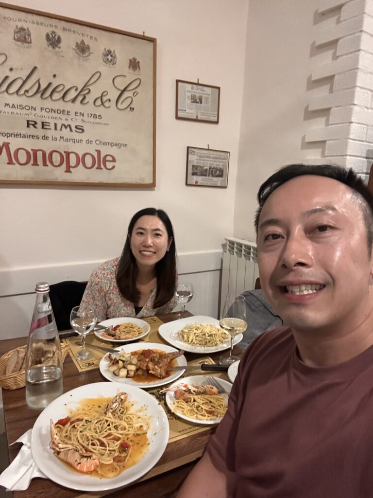 People dining at Enoteca Corsi, a classic Roman osteria near Piazza Navona