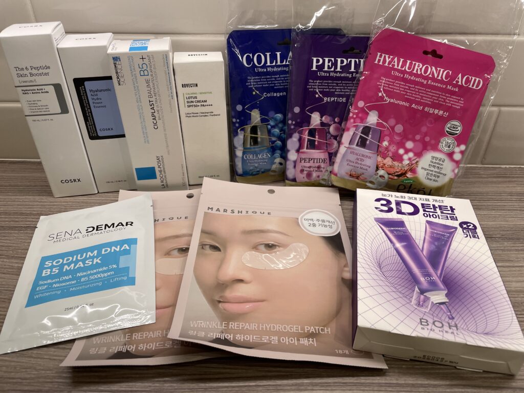 Seoul shopping experience — K-beauty haul from Olive Young.